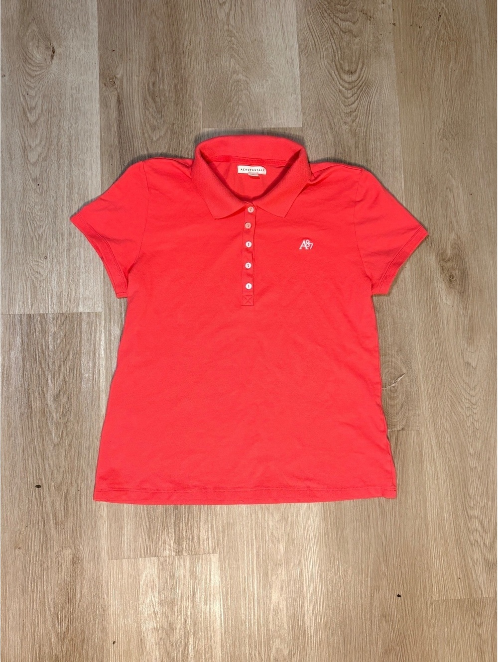 Vintage Aeropostale Hot Pink Polo Y2K Collared Shirt Colorful Summer Preppy